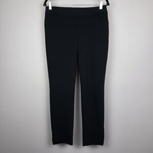 Chico's Solid Black Slim Leg Ankle Length Pull On Ponte Pants size 4